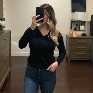 Cashmere Black V-neck Sweater